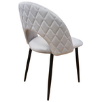 Καρέκλα Lovingo Pakoworld Βελούδο Γκρι με Μαύρα Μεταλλικά Πόδια 50x47x85.5εκ