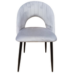 Καρέκλα Lovingo Pakoworld Βελούδο Γκρι με Μαύρα Μεταλλικά Πόδια 50x47x85.5εκ