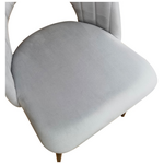 Καρέκλα Lovingo Pakoworld Βελούδο Γκρι με Μαύρα Μεταλλικά Πόδια 50x47x85.5εκ