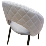 Καρέκλα Lovingo Pakoworld Βελούδο Γκρι με Μαύρα Μεταλλικά Πόδια 50x47x85.5εκ