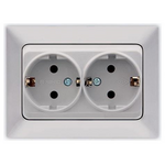 Πριζα Σουκο Διπλη Χωνευτη 16a Νικελ mat