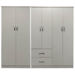 Ντουλάπα Εξάφυλλη Lego ι Pakoworld Λευκή 200,5x42x180εκ