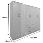 Ντουλάπα Εξάφυλλη Lego ι Pakoworld Λευκή 200,5x42x180εκ