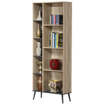 Βιβλιοθήκη Zezan Pakoworld σε Sonoma-Ανθρακί Απόχρωση 76.5x30x200.5εκ