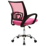 Καρέκλα Γραφείου Berto ii Pakoworld με Ανάκλιση Ύφασμα Mesh σε ροζ Απόχρωση 60x48x85-95εκ