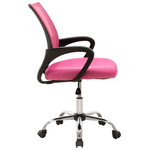 Καρέκλα Γραφείου Berto ii Pakoworld με Ανάκλιση Ύφασμα Mesh σε ροζ Απόχρωση 60x48x85-95εκ