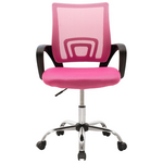 Καρέκλα Γραφείου Berto ii Pakoworld με Ανάκλιση Ύφασμα Mesh σε ροζ Απόχρωση 60x48x85-95εκ