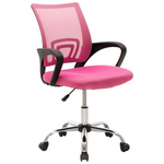 Καρέκλα Γραφείου Berto ii Pakoworld με Ανάκλιση Ύφασμα Mesh σε ροζ Απόχρωση 60x48x85-95εκ