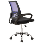 Καρέκλα Γραφείου Berto ii Pakoworld με Ανάκλιση Ύφασμα Mesh σε Μπλε-Μαύρη Απόχρωση και Βάση Χρωμίου 60x48x85-95εκ