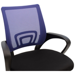 Καρέκλα Γραφείου Berto ii Pakoworld με Ανάκλιση Ύφασμα Mesh σε Μπλε-Μαύρη Απόχρωση και Βάση Χρωμίου 60x48x85-95εκ