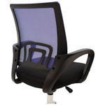 Καρέκλα Γραφείου Berto ii Pakoworld με Ανάκλιση Ύφασμα Mesh σε Μπλε-Μαύρη Απόχρωση και Βάση Χρωμίου 60x48x85-95εκ