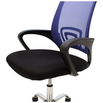 Καρέκλα Γραφείου Berto ii Pakoworld με Ανάκλιση Ύφασμα Mesh σε Μπλε-Μαύρη Απόχρωση και Βάση Χρωμίου 60x48x85-95εκ