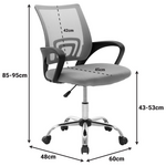 Καρέκλα Γραφείου Berto ii Pakoworld με Ανάκλιση Ύφασμα Mesh σε Μπλε-Μαύρη Απόχρωση και Βάση Χρωμίου 60x48x85-95εκ