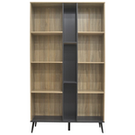 Βιβλιοθήκη Zezan Pakoworld σε Sonoma-Ανθρακί Απόχρωση 114x30x200.5εκ