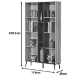 Βιβλιοθήκη Zezan Pakoworld σε Sonoma-Ανθρακί Απόχρωση 114x30x200.5εκ