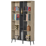 Βιβλιοθήκη Zezan Pakoworld σε Sonoma-Ανθρακί Απόχρωση 114x30x200.5εκ