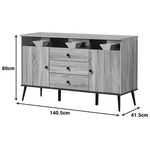 Μπουφές Zezan Pakoworld σε Sonoma-Ανθρακί Απόχρωση 140.5x41.5x80εκ