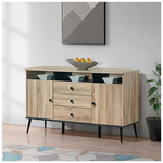 Μπουφές Zezan Pakoworld σε Sonoma-Ανθρακί Απόχρωση 140.5x41.5x80εκ