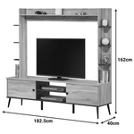 Σύνθετο Σαλονιού Zezan Pakoworld σε Sonoma-Ανθρακί Απόχρωση 182.5x40x162εκ