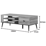 Τραπέζι Σαλονιού Zezan Pakoworld σε Sonoma-Ανθρακί Απόχρωση 120x51x44.5εκ