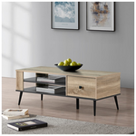 Τραπέζι Σαλονιού Zezan Pakoworld σε Sonoma-Ανθρακί Απόχρωση 120x51x44.5εκ