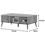 Τραπέζι Σαλονιού Zezan Pakoworld σε Sonoma-Ανθρακί Απόχρωση 121x60x44.5εκ