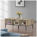 Τραπέζι Σαλονιού Zezan Pakoworld σε Sonoma-Ανθρακί Απόχρωση 121x60x44.5εκ