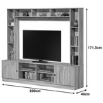 Σύνθετο Σαλονιού Ambera Pakoworld σε Sonoma Απόχρωση 200x40x171.5εκ