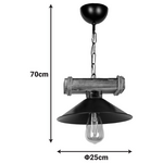 Φωτιστικό Οροφής Arique Pakoworld ε27 Μέταλλο Μαύρο Φ25x70εκ