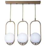 Φωτιστικό Οροφής Τρίφωτο Lavol Pakoworld ε27 Μέταλλο Χρυσό 50x3x70εκ