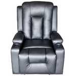 Πολυθρόνα Relax Gessel Pakoworld pu σε Μαύρη Απόχρωση 80x90x98εκ