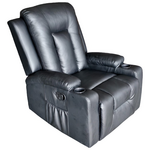 Πολυθρόνα Relax Gessel Pakoworld pu σε Μαύρη Απόχρωση 80x90x98εκ