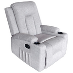 Πολυθρόνα Relax Gessel Pakoworld Ύφασμα σε Γκρι-Μπεζ 80x90x98εκ