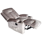 Πολυθρόνα Relax Gessel Pakoworld Βελούδο σε Γκρι Απόχρωση 80x90x98εκ