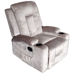 Πολυθρόνα Relax Gessel Pakoworld Βελούδο σε Γκρι Απόχρωση 80x90x98εκ