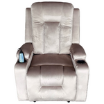 Πολυθρόνα Relax με Μηχανισμό Massage Gessel Pakoworld Βελούδο σε Γκρι Απόχρωση 80x90x98εκ