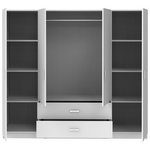 Ντουλάπα Τετράφυλλη Royal Pakoworld με Συρτάρια Λευκό 200x58x177εκ