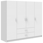 Ντουλάπα Τετράφυλλη Royal Pakoworld με Συρτάρια Λευκό 200x58x177εκ