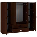 Ντουλάπα Τετράφυλλη Royal Pakoworld με Συρτάρια Wenge 200x58x177εκ