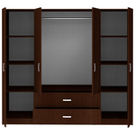 Ντουλάπα Τετράφυλλη Royal Pakoworld με Συρτάρια Wenge 200x58x177εκ