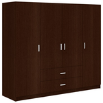 Ντουλάπα Τετράφυλλη Royal Pakoworld με Συρτάρια Wenge 200x58x177εκ