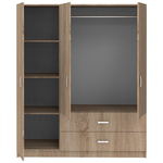 Ντουλάπα Τρίφυλλη Royal Pakoworld με Συρτάρια Sonoma 150x58x177εκ