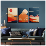 Πίνακας σε Καμβά Mevra Pakoworld Τρίπτυχος με Ψηφιακή Εκτύπωση και Πλαίσιο 50x2x70εκ