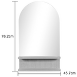 Καθρέπτης με Ράφι Mensola Pakoworld mdf σε Φυσική Απόχρωση 45.7x12.7x76.2εκ