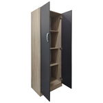 Ντουλάπα Δίφυλλη Lego Pakoworld σε Sonoma-Ανθρακί Απόχρωση 60x42x180εκ