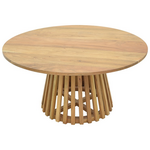 Τραπέζι Σαλονιού Radiane Pakoworld Μασίφ Ξύλο Ακακίας σε Φυσική Απόχρωση Φ80x40εκ