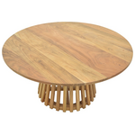 Τραπέζι Σαλονιού Radiane Pakoworld Μασίφ Ξύλο Ακακίας σε Φυσική Απόχρωση Φ80x40εκ