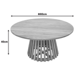 Τραπέζι Σαλονιού Radiane Pakoworld Μασίφ Ξύλο Ακακίας σε Φυσική Απόχρωση Φ80x40εκ