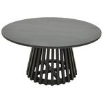 Τραπέζι Σαλονιού Radiane Pakoworld Μασίφ Ξύλο Ακακίας σε Μαύρη Απόχρωση Φ80x40εκ