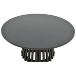 Τραπέζι Σαλονιού Radiane Pakoworld Μασίφ Ξύλο Ακακίας σε Μαύρη Απόχρωση Φ80x40εκ